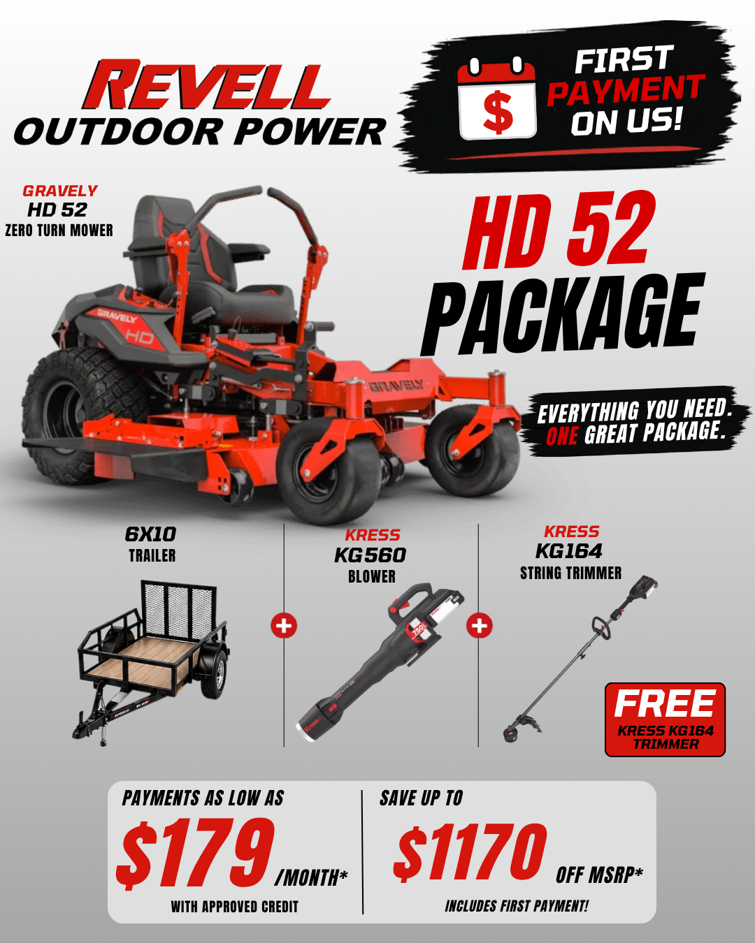Gravely HD 52 Zero Turn Mower Bundle